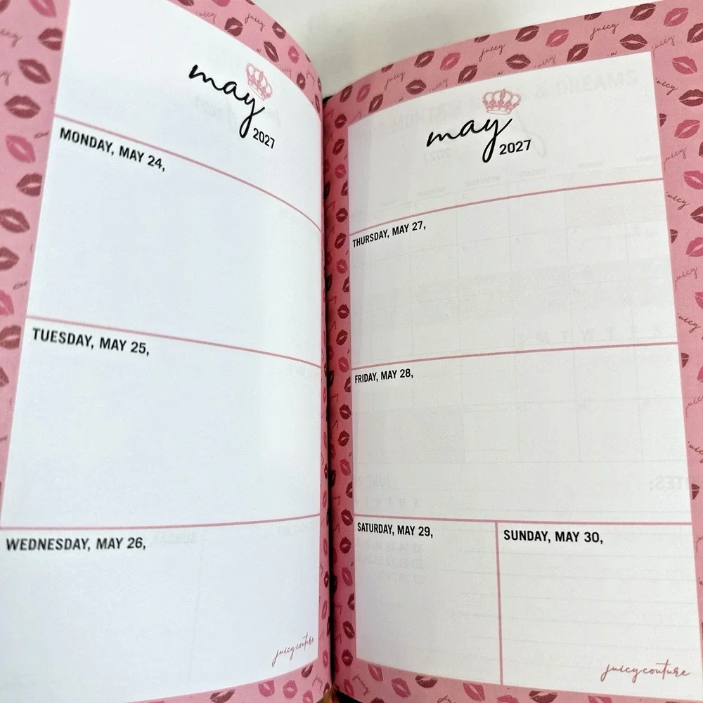 Juicy Couture 2026-2027 Zip Planner Journal Gold Crown Pen 18 Month New